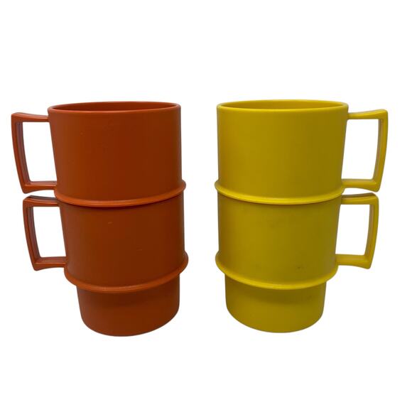 Vintage Tupperware Made In USA 4pc Cup Set - Picture 2 of 6